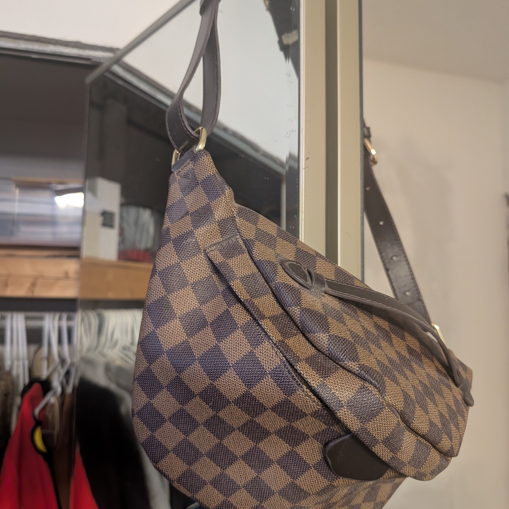 Checkered Brown and Black Shoulder Bag